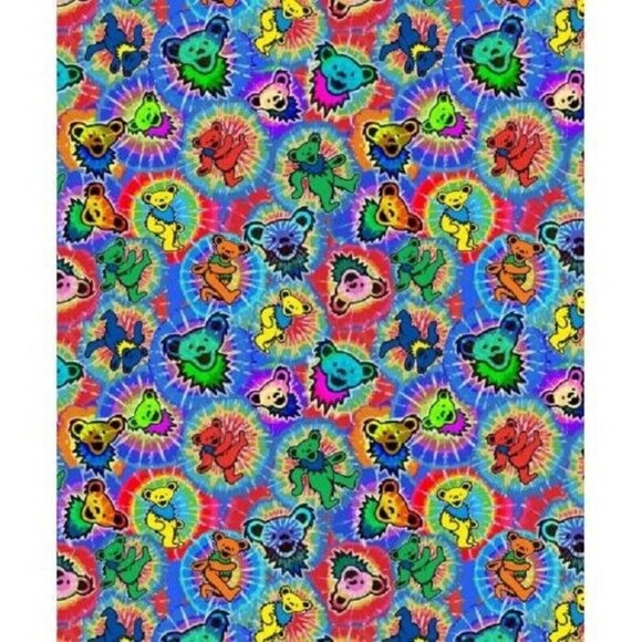 New Splash Grateful Dead Dancing Bears Plush Throw Gift Blanket Fleece Vibrant